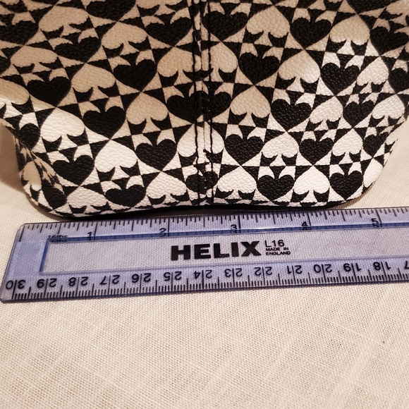 B & W Spades Tote Bag Margareta Penn Style PVC & Leather Excellent Condition - Picture 4 of 15